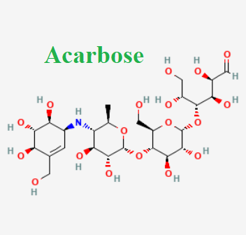 Cấu trúc hóa học Acarbose (Acarbose chemical)