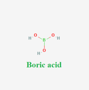 Cấu trúc hóa học của dược chất acid Boric (Boric acid chemical)