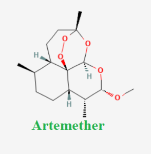 Cấu trúc hóa học của dược chất Artemether (Artemether chemical)