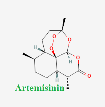 Cấu trúc hóa học của dược chất Artemisinin (Artemisinin chemical)
