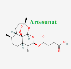 Cấu trúc hóa học của dược chất Artesunat (Artesunat chemical)