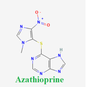 Cấu trúc hóa học của dược chất Azathioprin (Azathioprine chemical)