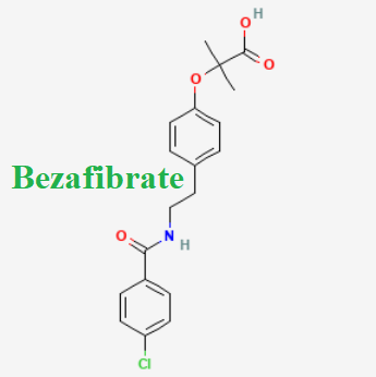 cấu trúc hóa học của dược chất Bezafibrate (Bezafibrate chemical)