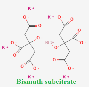 cấu trúc hóa học của dược chất Bismuth subcitrate (Bismuth tripotassium dicitrate)