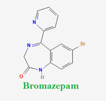 Cấu trúc hóa học của dược chất Bromazepam (Bromazepam chemical)