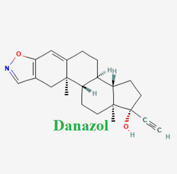 cấu trúc hóa học của dược chất Danazol (Danazol chemical)