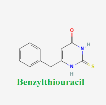 Cấu trúc hóa học của dược chất Benzylthiouracil (Benzylthiouracil chemical)