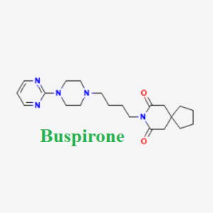 Cấu trúc hóa học của dược chất Buspirone (Buspirone chemical)