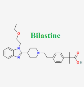 Cấu trúc hóa học của dược chất Bilastin (Bilastine chemical)