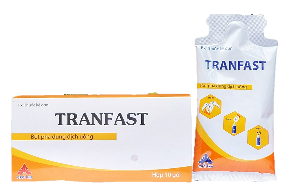 Tranfast (Các chất điện giải + Macrogol (Polyethylene glycol))