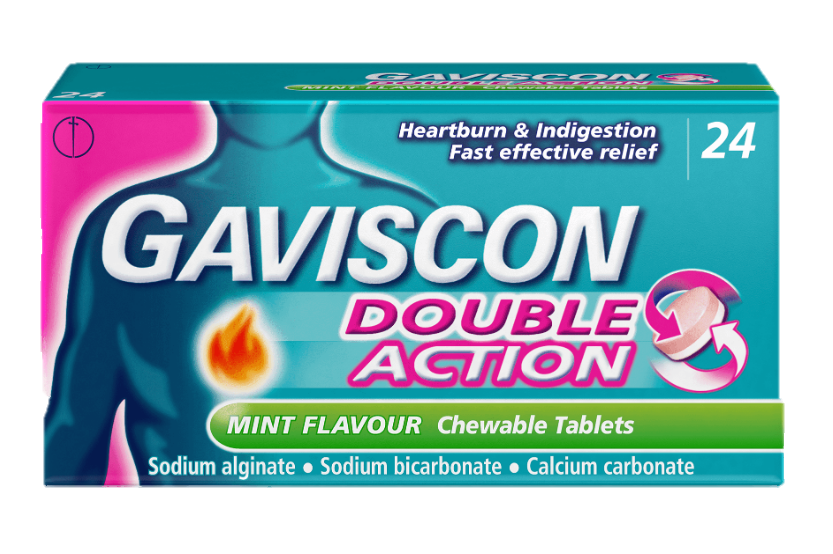 Gaviscon Dual Action (Calcium carbonate + Sodium alginate + Sodium bicarbonate)