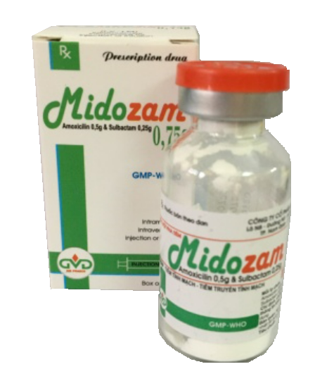 Midozam 0,75g (Amoxicillin + Sulbactam)