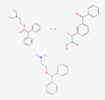 Adiphenin + Diphenhydramin + Ketoprofen chemical