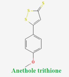 Cấu trúc hóa học của dược chất Anethole trithione (Anetholtrithione chemical)