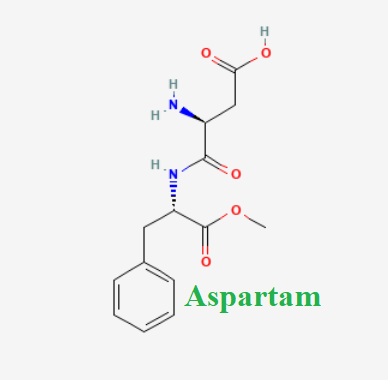 Cấu trúc hóa học của dược chất Aspartam