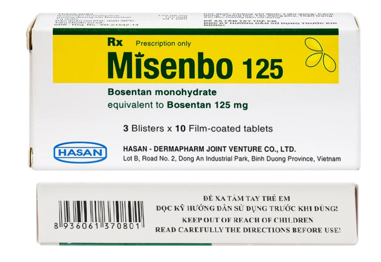 MISENBO 125 Mỗi viên: Bosentan (dưới dạng bosentan monohydrat) 125mg.
