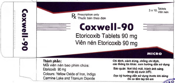 Thuốc Etoricoxib - Coxwell/Etorica/Etotab | Pharmog