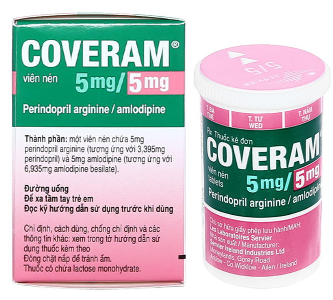 Coveram 5mg/5mg (Amlodipine + Perindopril)