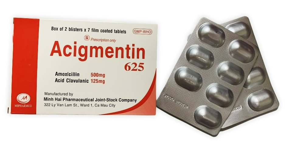 Acigmentin 625 (Amoxicillin + Clavulanate)