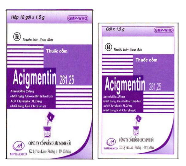 Acigmentin 281,25 (Amoxicillin + Clavulanate)