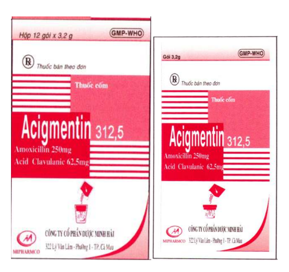 Acigmentin 312,5 (Amoxicillin + Clavulanate)