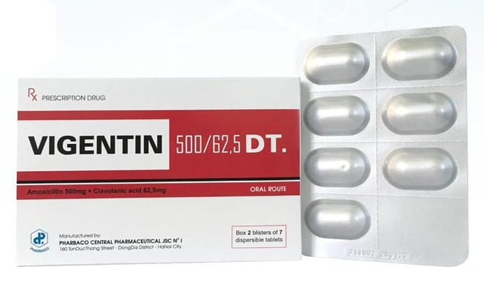 Vigentin 500/62,5 DT. (Amoxicillin + Clavulanate)