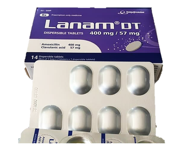 Lanam DT 400mg/57mg (Amoxicillin + Clavulanate)