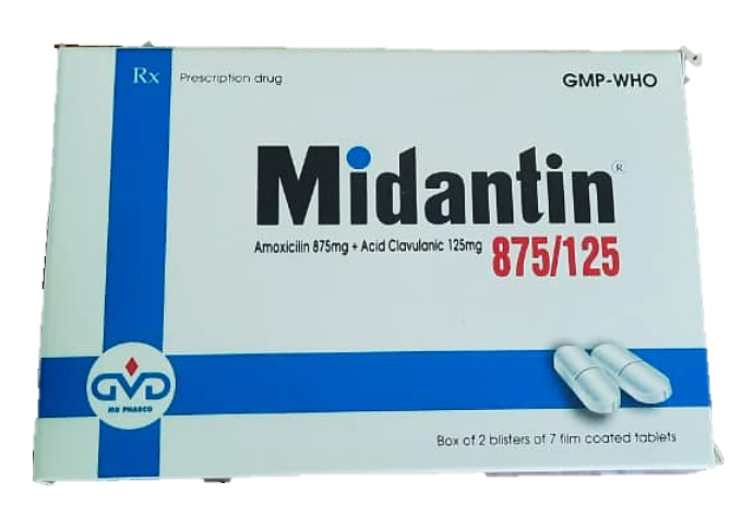 Midantin 875/125 (Amoxicillin + Clavulanate)