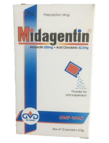 Midagentin 250/62,5 (Amoxicillin + Clavulanate)