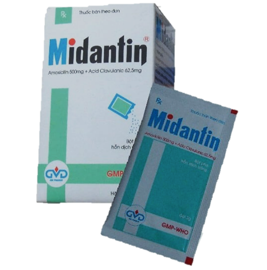 Midantin 500/62,5 (Amoxicillin + Clavulanate)