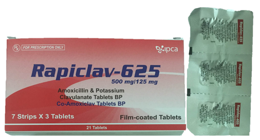 Rapiclav-625 (Amoxicillin + Clavulanate)