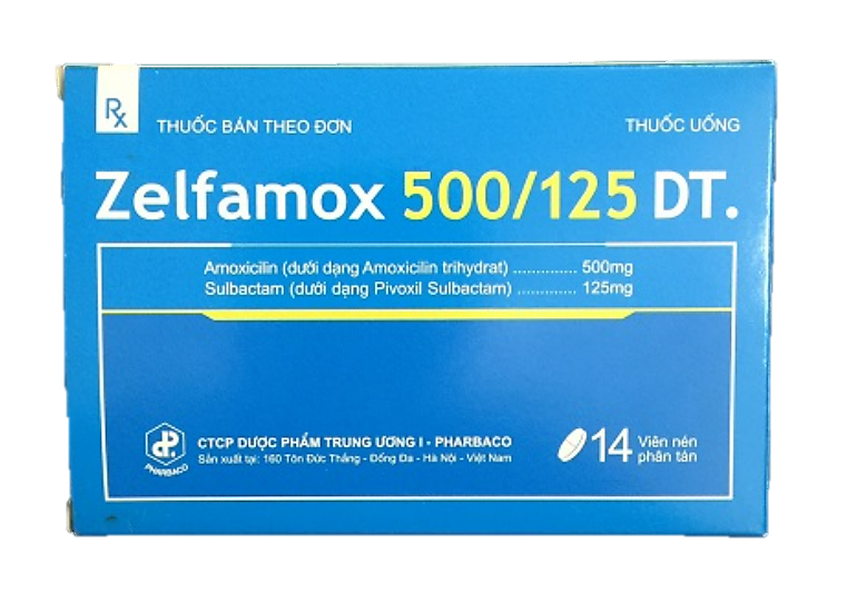 Zelfamox 500/125 DT. (Amoxicillin + Sulbactam)