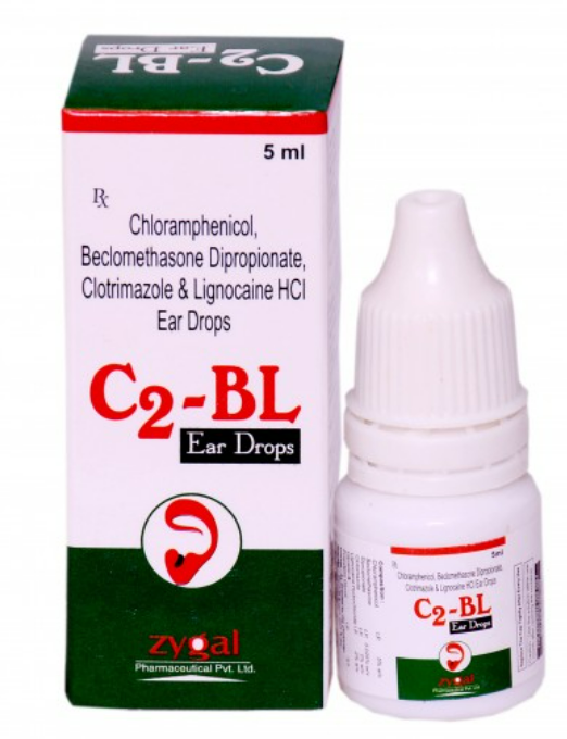 C2-BL Ear drops (Beclometasone + Chloramphenicol + Clotrimazole + Lidocaine)