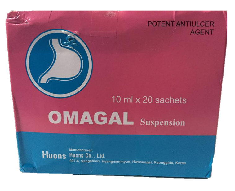 Omagal Suspension (Aluminum oxide + Magnesium hydroxide + Oxethazaine)