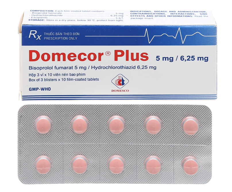 Domecor Plus 5mg/6,25mg (Bisoprolol + Hydrochlorothiazide)