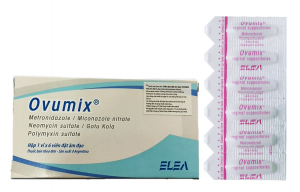 Viên đạn đặt âm đạo Ovumix (Metronidazole + Miconazole + Neomycin + Polymyxin B + Gotu Kola)