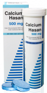 Calcium Hasan 500 mg (Calcium carbonate + Calcium gluconolactate)