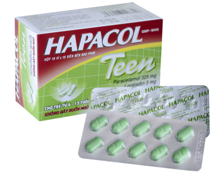 Hapacol Teen (Dextromethorphan + Loratadine + Paracetamol)