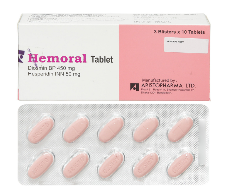 Hemoral Tablet (Diosmin + Hesperidin)