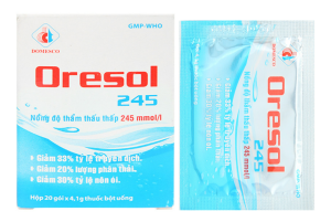 Oresol 245 Domesco (Glucose khan + Sodium chloride + Sodium citrate + Potassium chloride…)