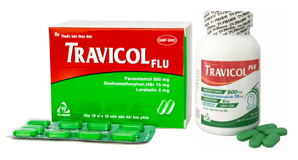 Travicol Flu (Dextromethorphan + Loratadine + Paracetamol)