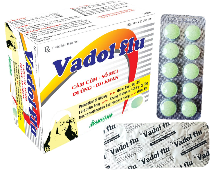 Vadol flu (Dextromethorphan + Loratadine + Paracetamol)