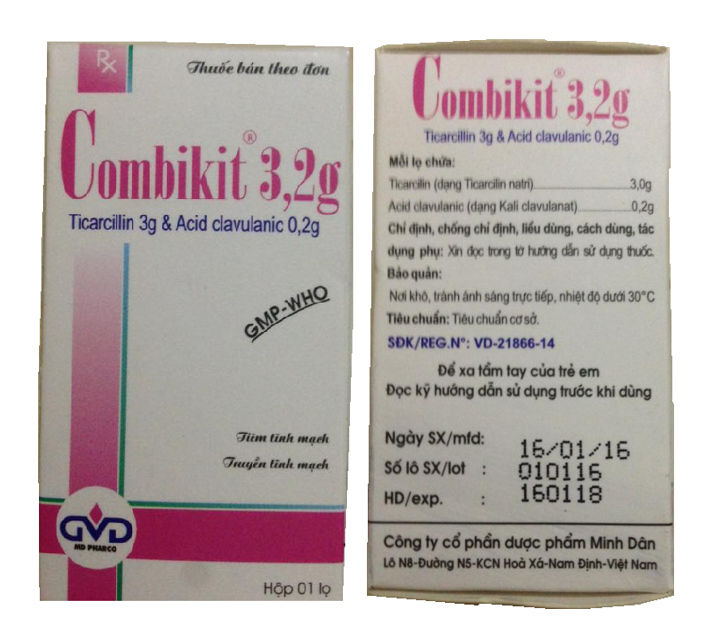Combikit 3,2g (Clavulanat + Ticarcillin)