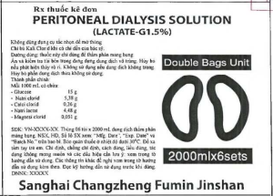 Peritoneal Dialysis solution (Lactate-G 2.5%) (Dung dịch thẩm phân màng bụng)