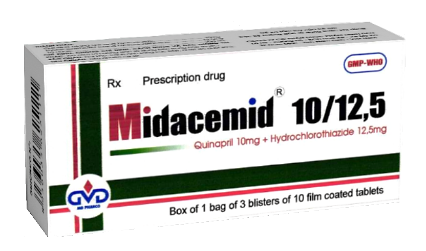 Midacemid 10/12,5 (Hydrochlorothiazide + Quinapril)