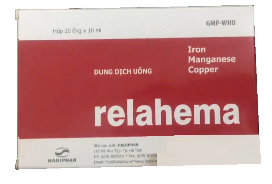 Relahema (Đồng gluconat + Mangan gluconat + Sắt gluconat)