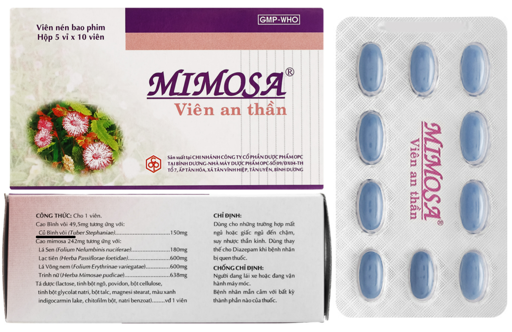 Thuốc Mimosa viên an thần của công ty cổ phần dược phẩm OPC 