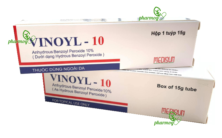 Vinoyl-10 (Gel bôi ngoài da có chứa Benzoyl Peroxide 10%)