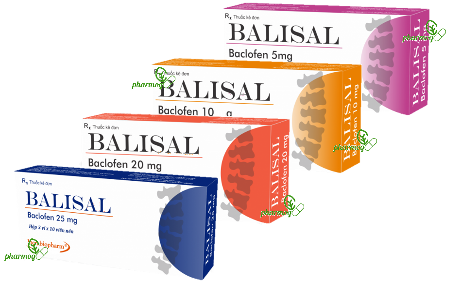 Balisal (Baclofen) các hàm lượng từ 5-25mg